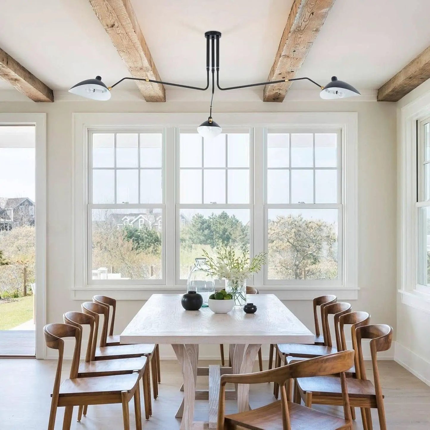 Matt Black Three Arm Adjustable Pendant Light Chandelier from PriceLows™
