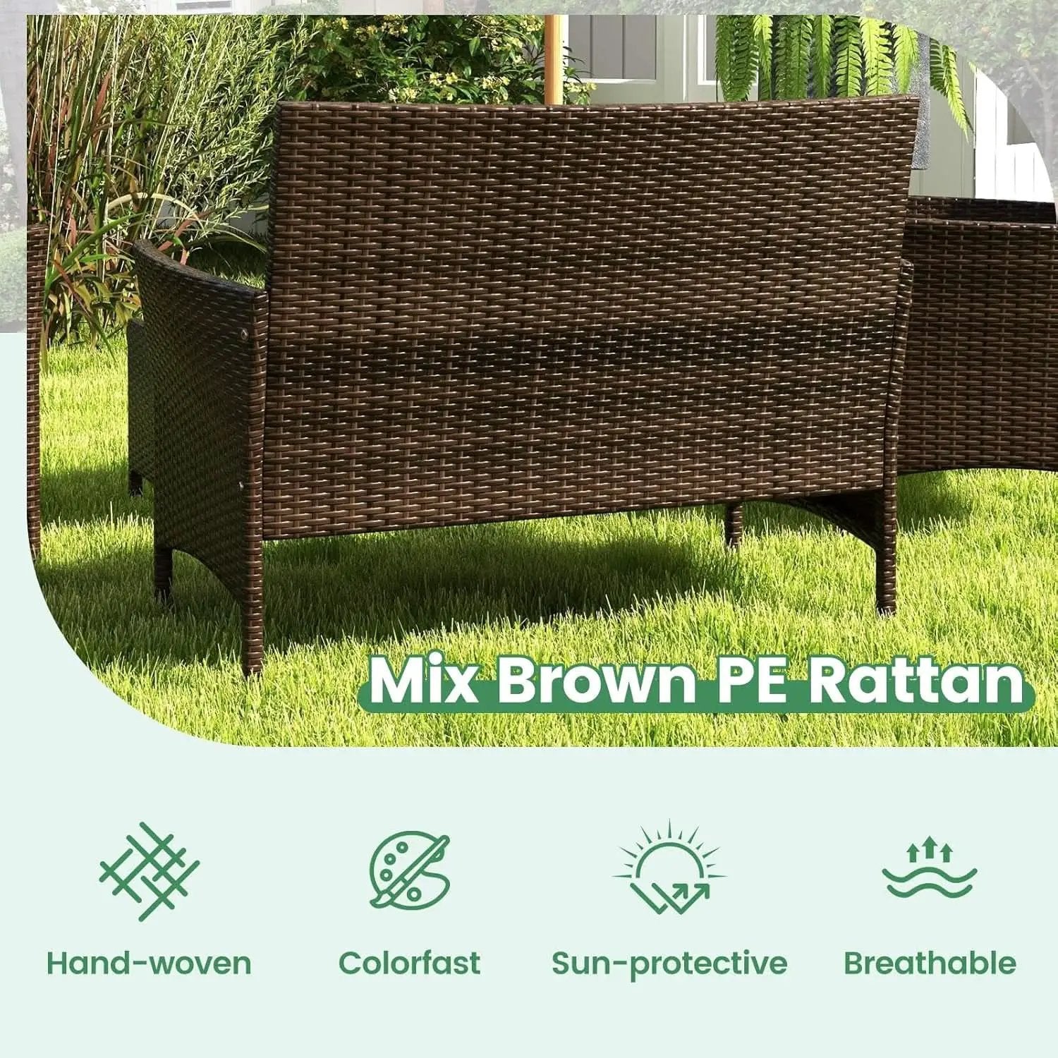 8-Piece Rattan Patio Furniture Set With Cushions from PriceLows™
