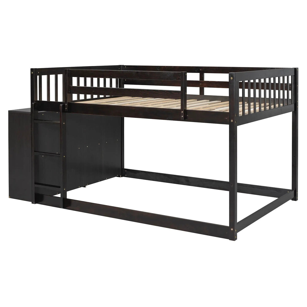 Bunk Bed | Solid Pine Frame | Four Drawers And Three Shelves | Full Size
