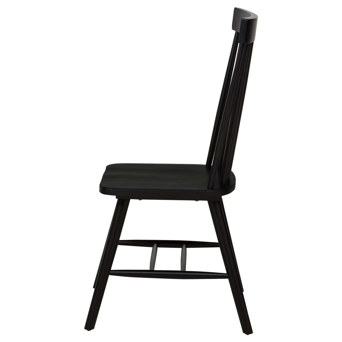 Andrews Windsor Spindle Back Dining Side Chair Black (Set of 2) | 19 x 21.25 x 39.25 in | Rubberwood & Veneer | Dining Room