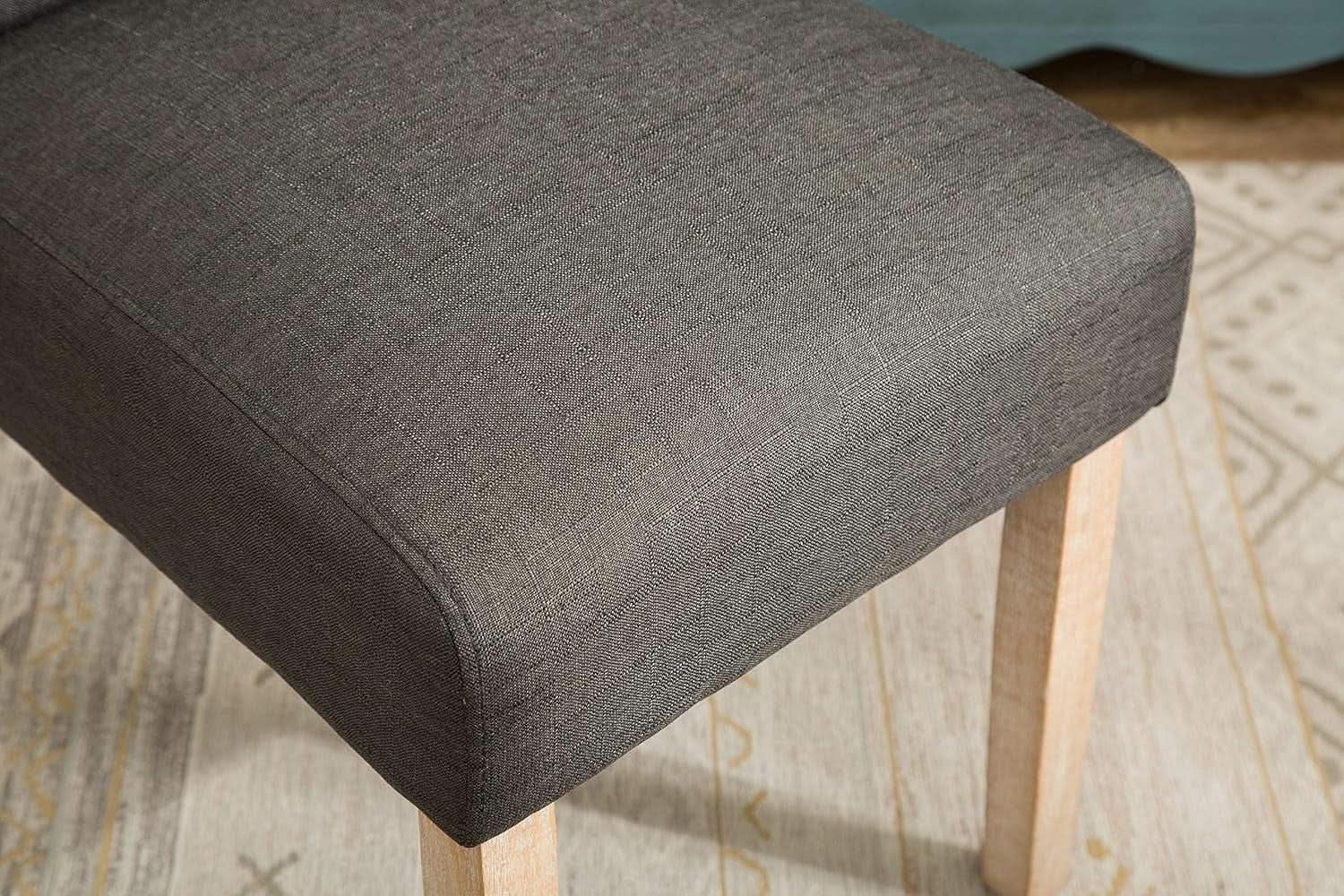 Habit Solid Wood Tufted Parsons Charcoal Dining Chairs Set Of 2 from PriceLows™