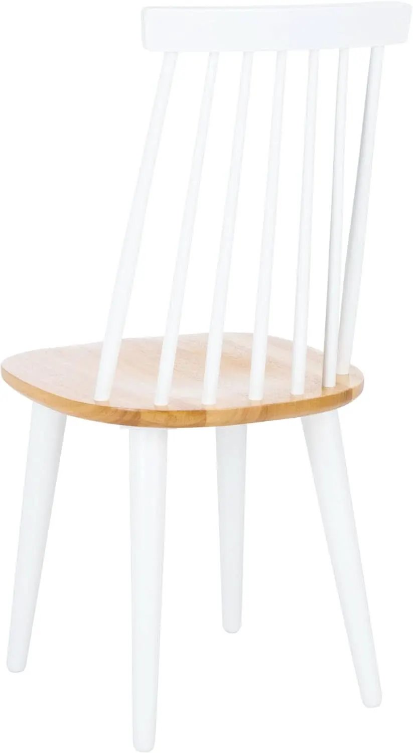 Farmhouse Spindle Back Side Chair White Natural Dining Room from PriceLows™