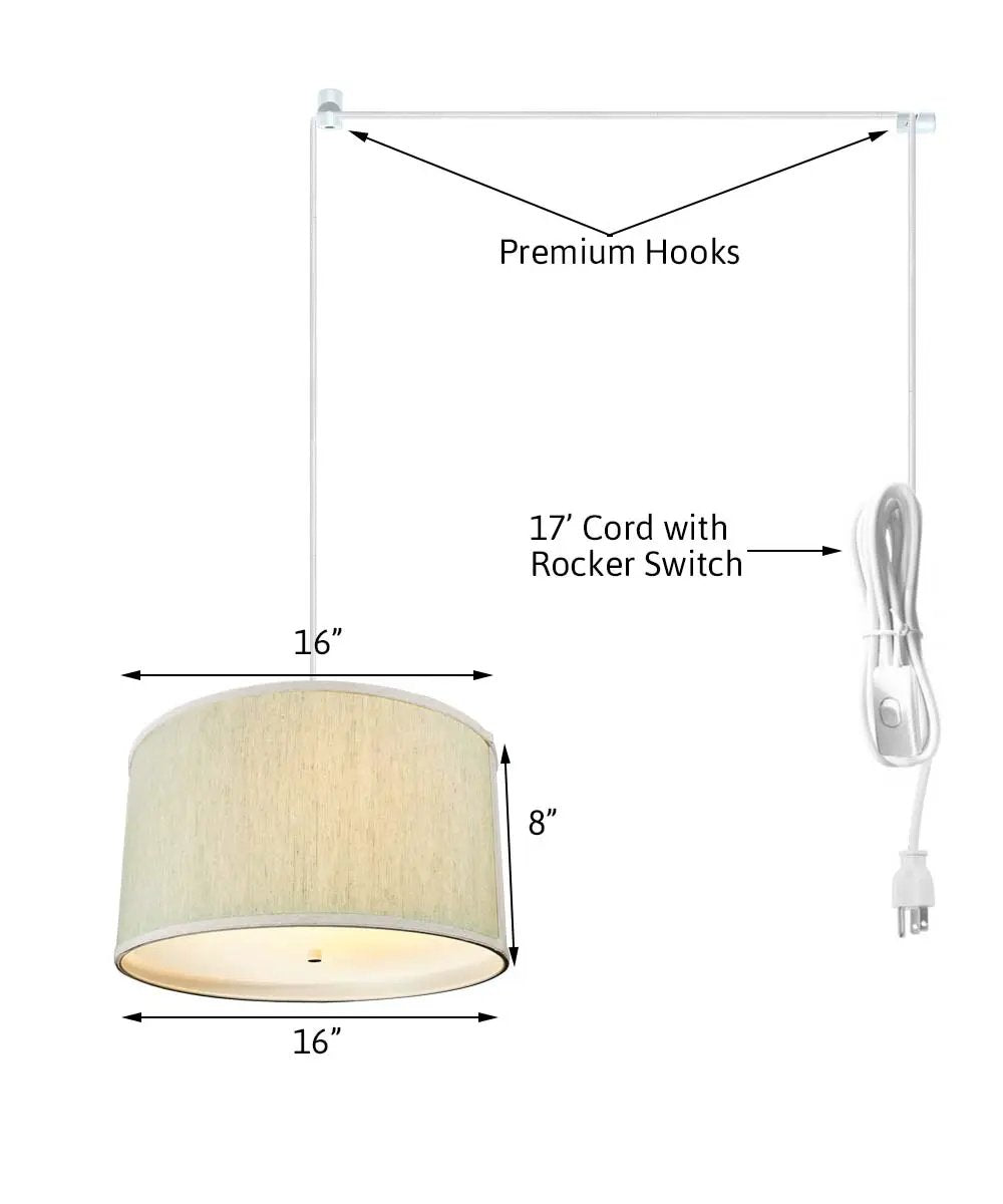 Swag Pendant | 18 Inch Wide | 2 Light | Textured Oatmeal