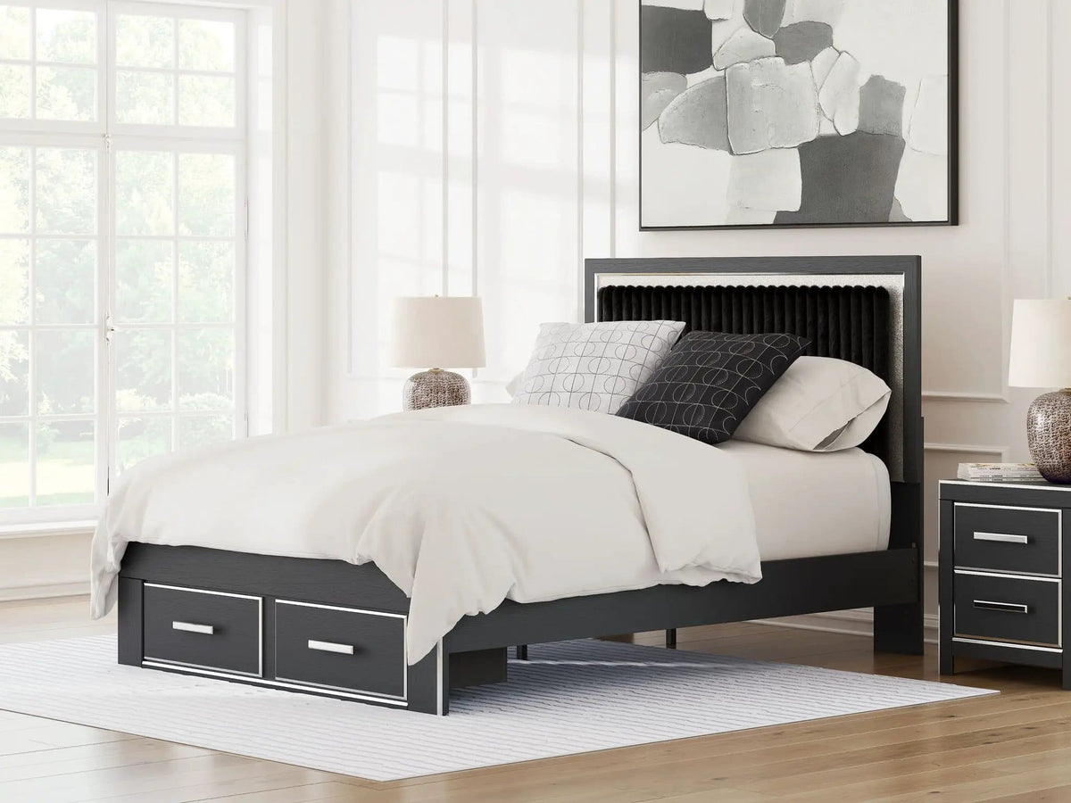 Zuraleus Upholstered Panel Platform Storage Bed | 4 Pieces | Bedroom Furniture | Bedroom