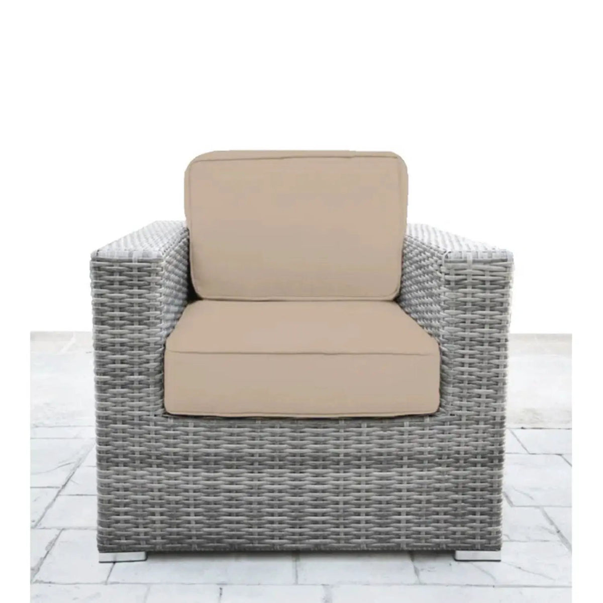 Wicker Seating Group Set | Table And Cushions Included | Aluminum Frames | Hand-Woven Wicker
