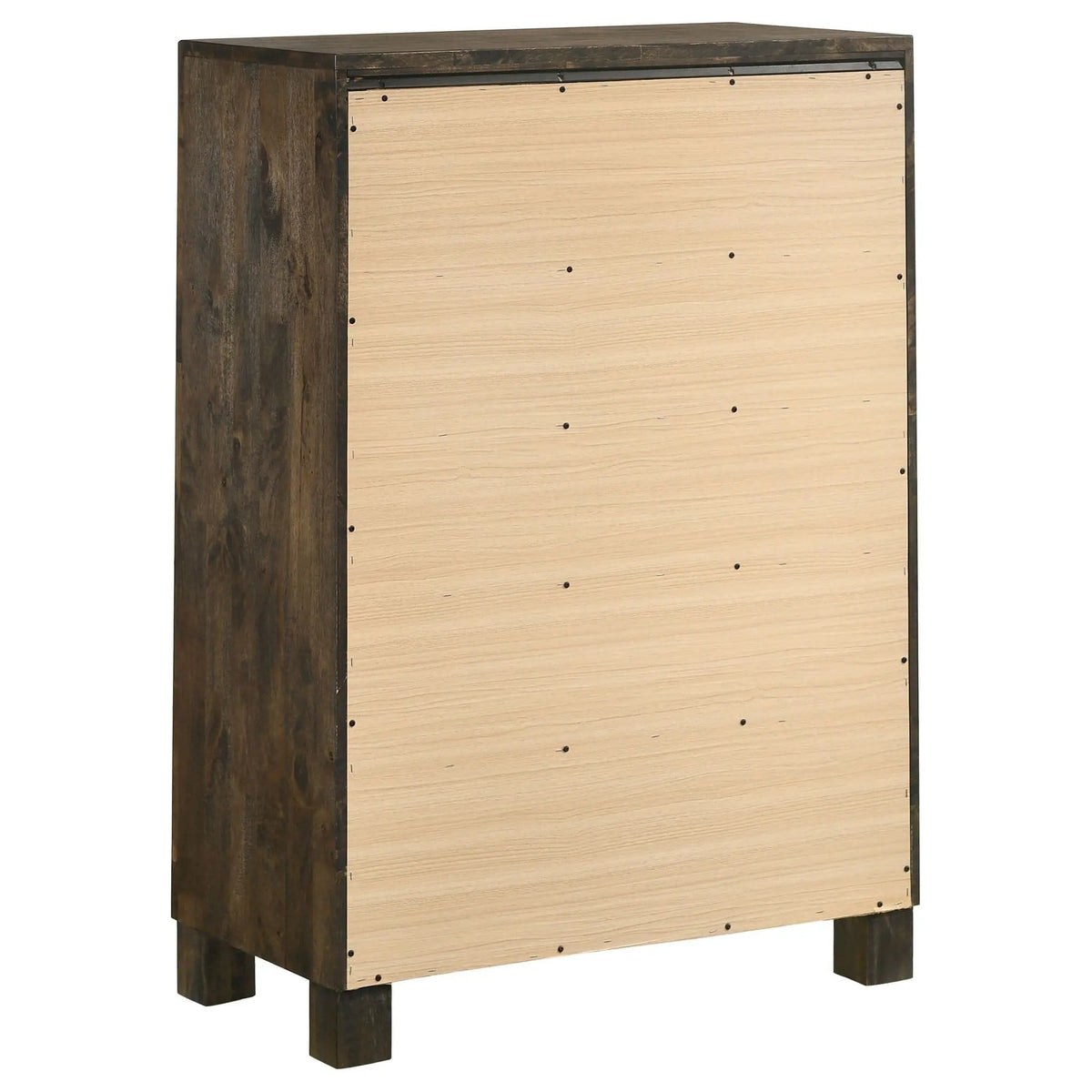 Woodmont 5-drawer Bedroom Chest Rustic Golden | 31.5 x 16.25 x 46.5 in | Wood | Brown