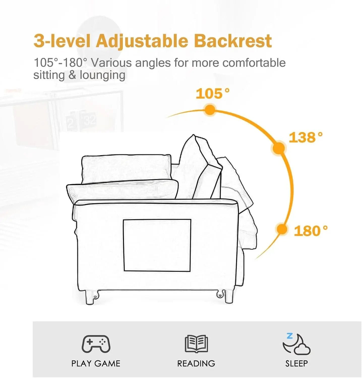 Black Velvet Sleeper Sofa With Adjustable Backrest from PriceLows™
