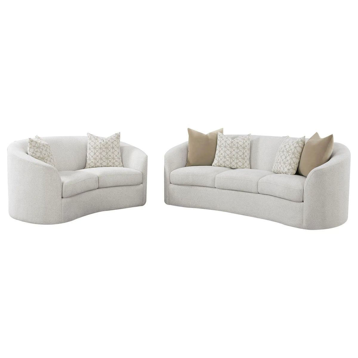 Rainn 2-piece Boucle Upholstered Sloped Arm Sofa Set Latte | 2-Piece Set | Boucle | Living Room