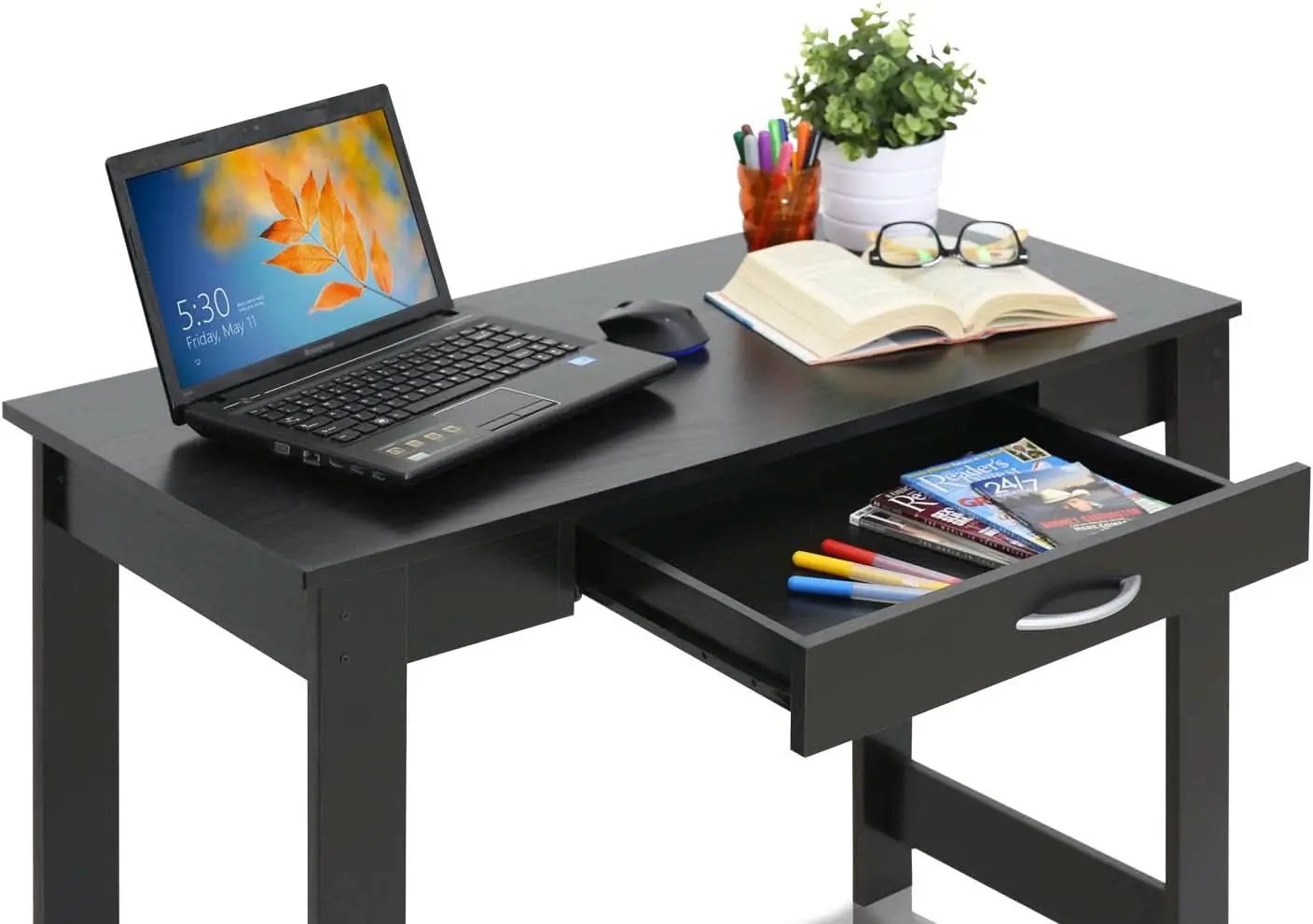 Jaya Writing Desk Large Blackwood With Drawer Home Office Desk from PriceLows™