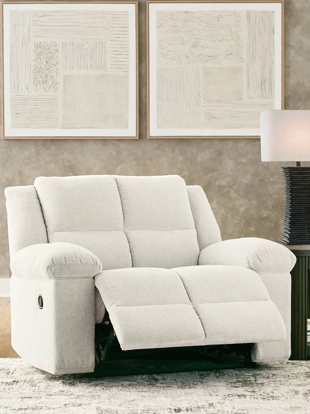 Orlen Zero Wall Wide Seat Recliner Reclining Chair | 56 x 43 x 41 in | Fabric & Metal | Winter