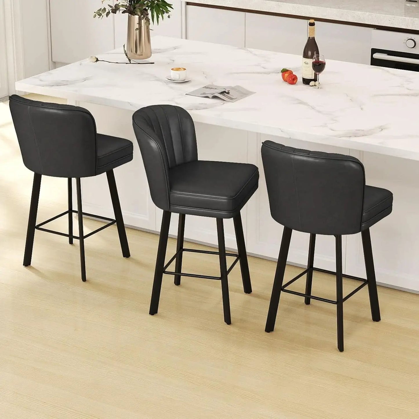 Modern Swivel Counter Height Bar Stools Set of Four from PriceLows™