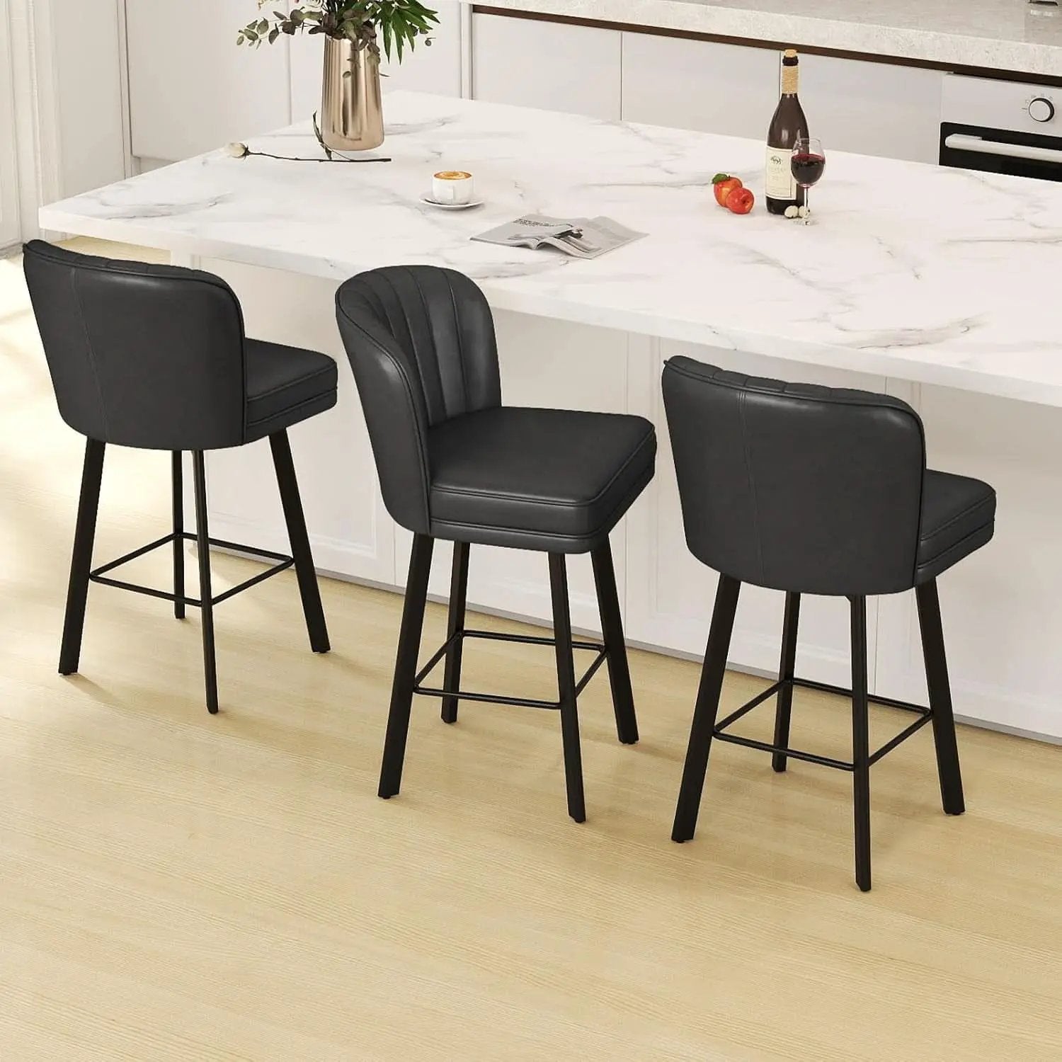 Modern Swivel Counter Height Bar Stools Set of Four from PriceLows™