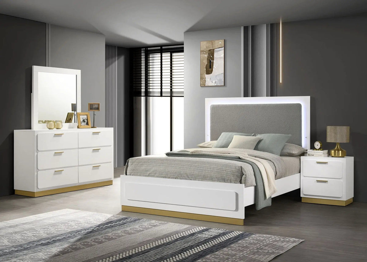 Caraway 4-piece Queen Bedroom Set | 4-Piece Set | Engineered Wood & Veneer | White