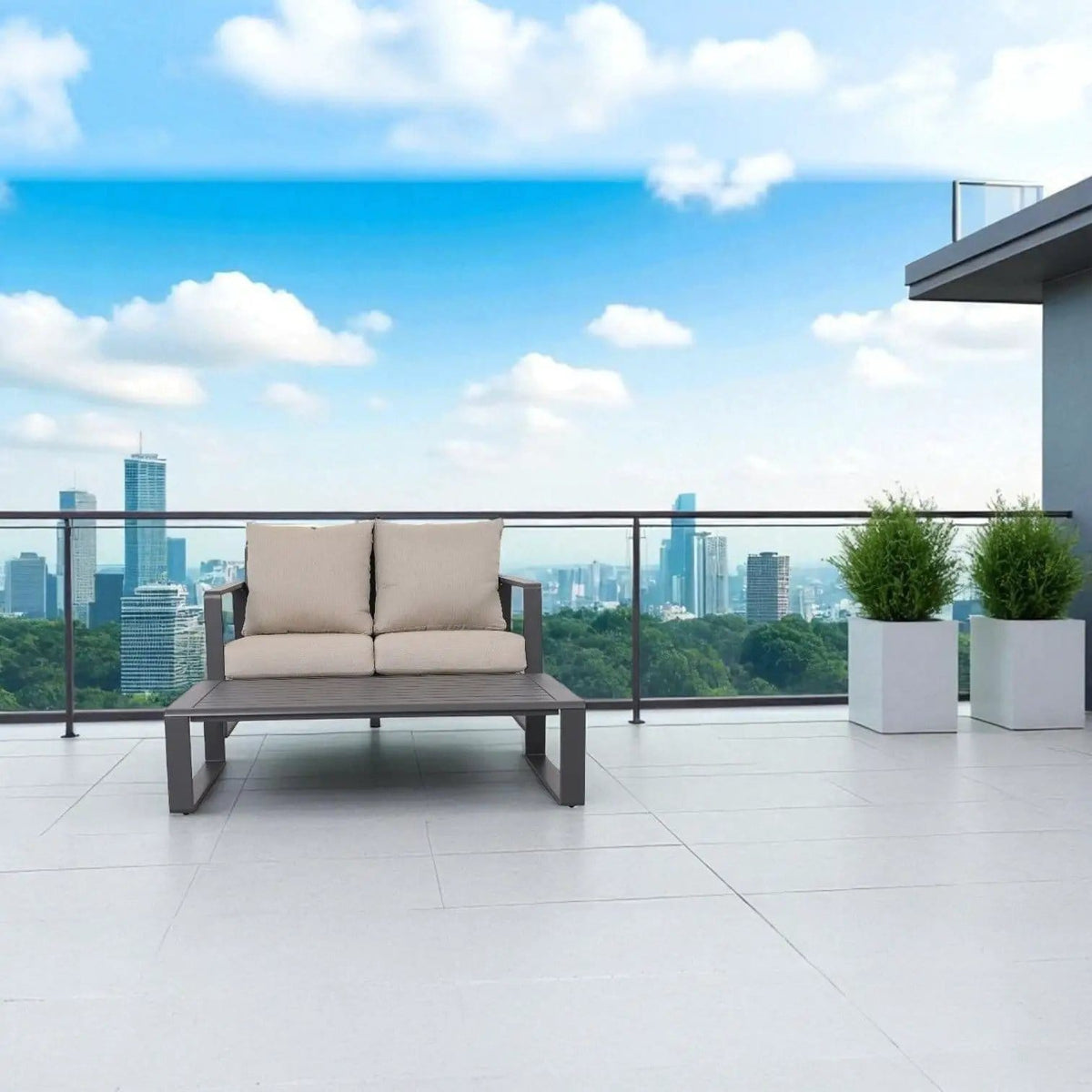 Sofa With Rectangular Coffee Table 2 Piece Outdoor Set | 2 Pieces | Living Room Furniture | Living Room