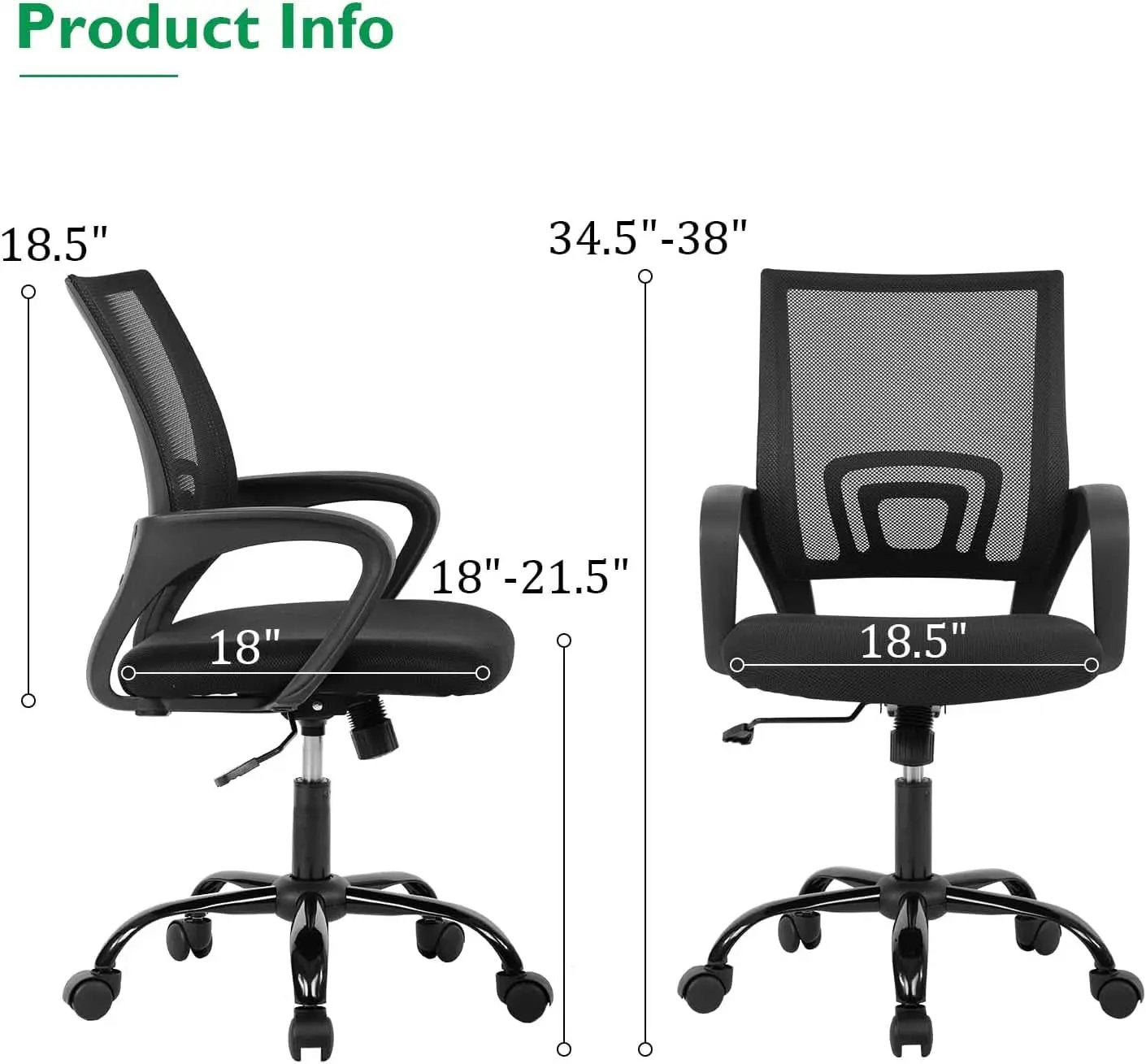 Black 32 Inch Desk And Chair Set For Home Office Use from PriceLows™