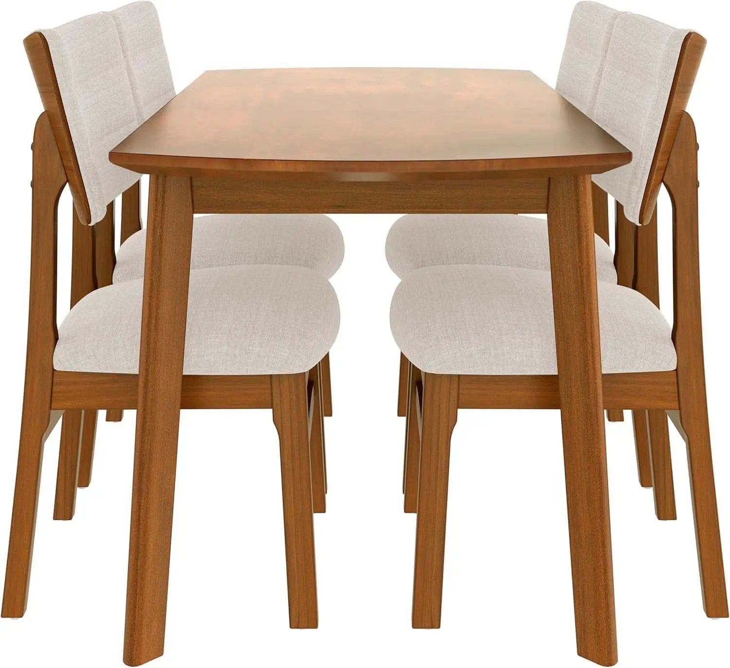 Brown Beige Space Saving Solid Wood Dining Set Chairs from PriceLows™