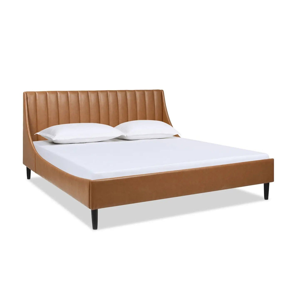 Aspen Vertical Tufted Modern Headboard Platform Bed Set | 8 Pieces | Fabric & Plywood | Bedroom