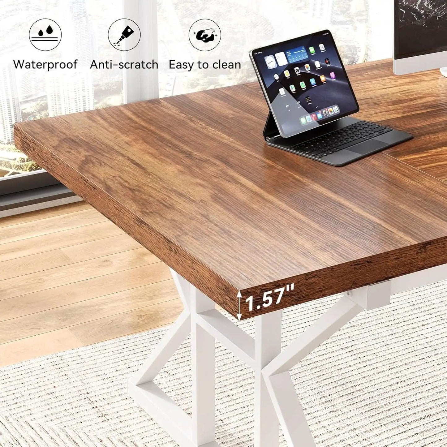 Spacious 70.8 Inch Wooden Executive Desk For Home Office from PriceLows™