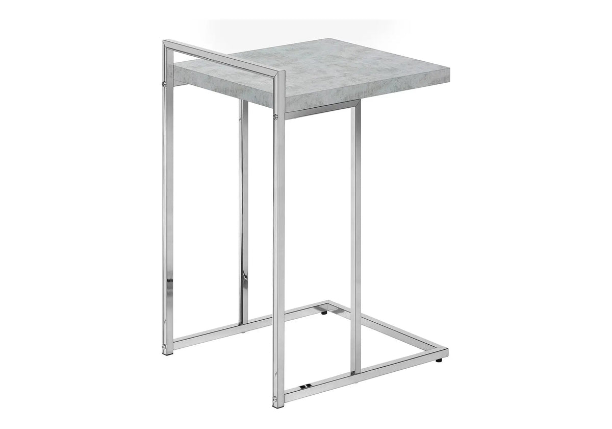 C-Shaped Accent Table | Sturdy Metal Base | Thick Rectangular Top | Portable And Lightweight