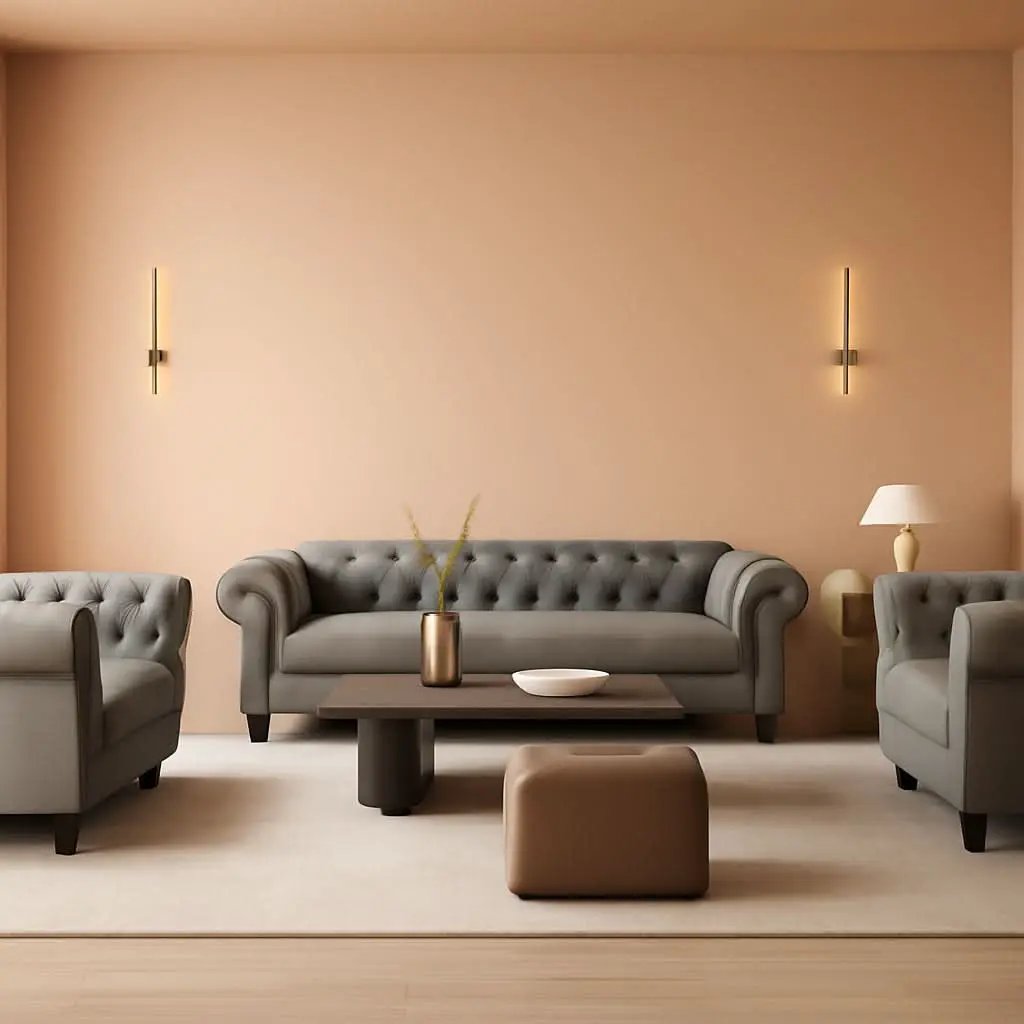 3 Piece Velvet Living Room Set Sectional Chesterfield Sofa Upholstered Loveseat And Chair from PriceLows™