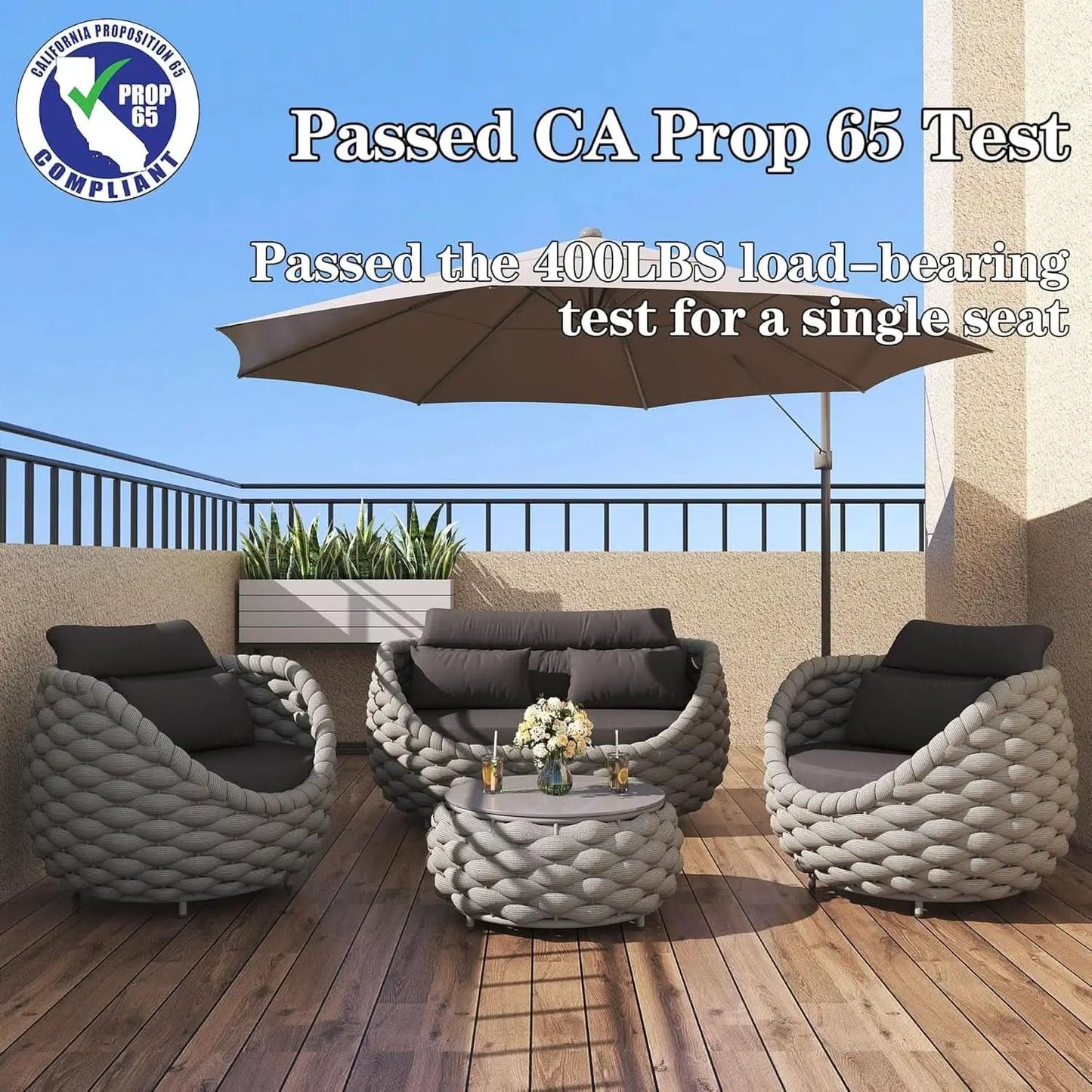 Six Piece Aluminum Patio Furniture Set With Cushions from PriceLows™