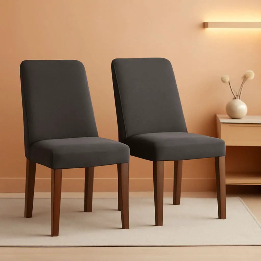 Upholstered Dining Chair, Foam Cushion, Dark Gray Set Of 2 from PriceLows™
