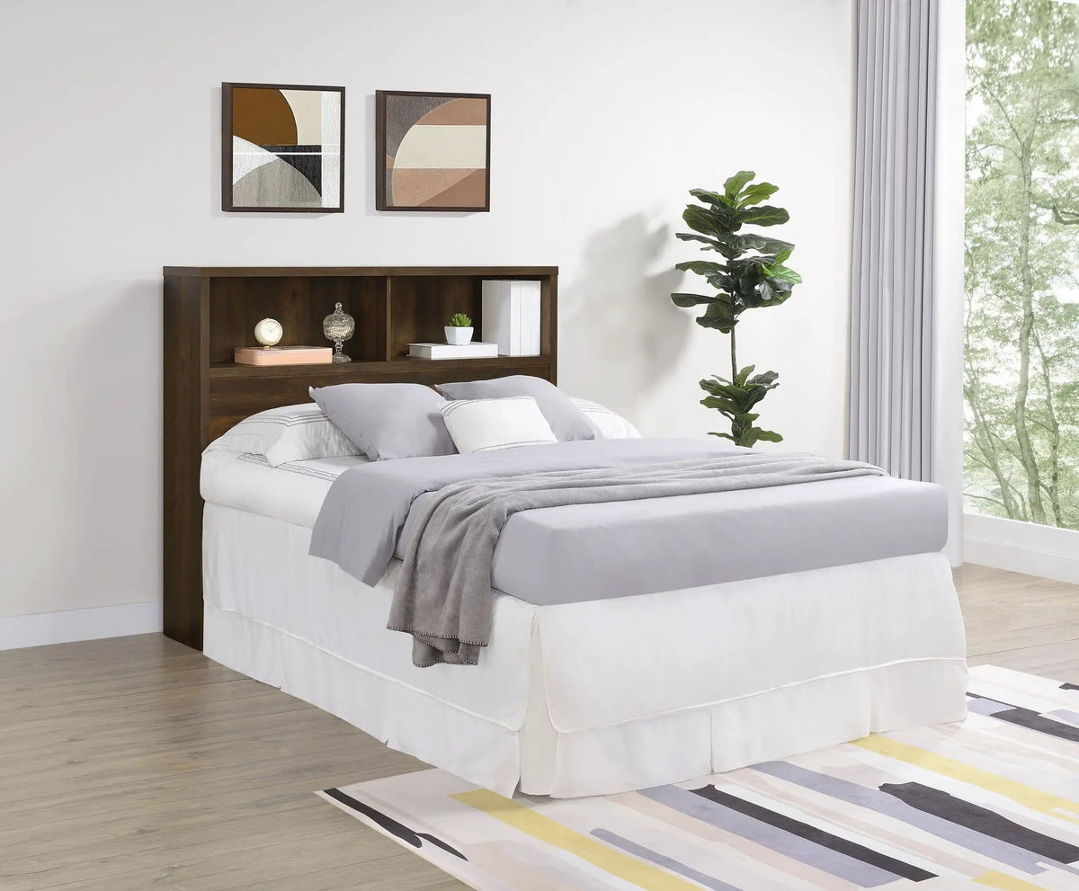 Westpark 49-inch Full Bookcase Headboard Dark Pine | 53.75 x 11.5 x 48.5 in | Engineered Wood & Veneer | Home Office