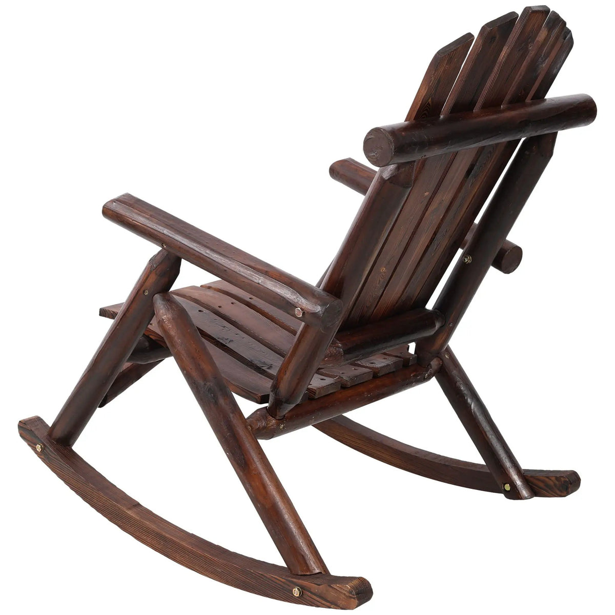 Wooden Porch Rocker | Fir Log Rocking Chair | Ergonomic Design | Indoor Outdoor Use