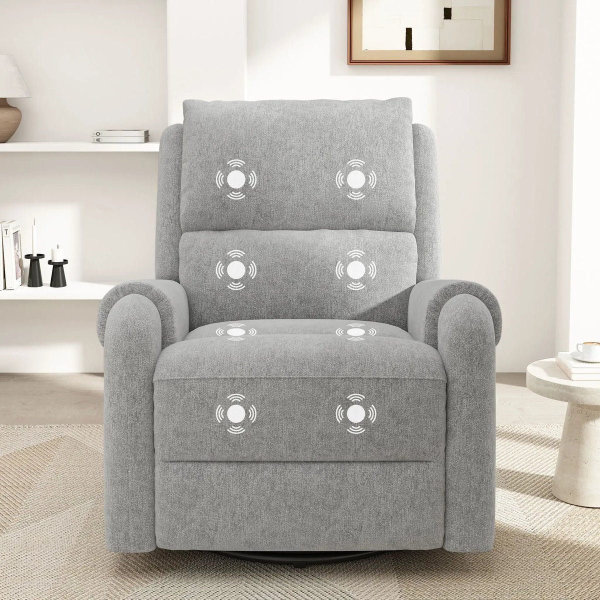 Manual Massage Recliner | Swivel Rocker | 8 Massage Modes | Side Storage Pocket