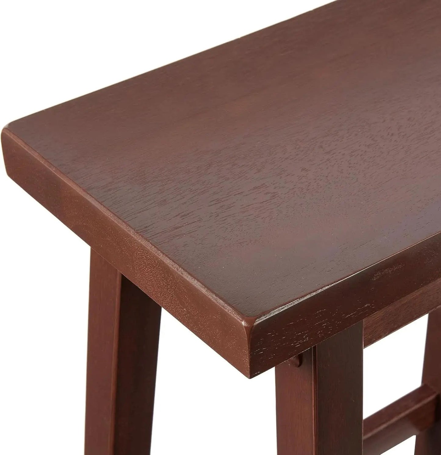 Walnut Saddle Seat Counter Stool 24 Inch Set Of 2 Stools from PriceLows™