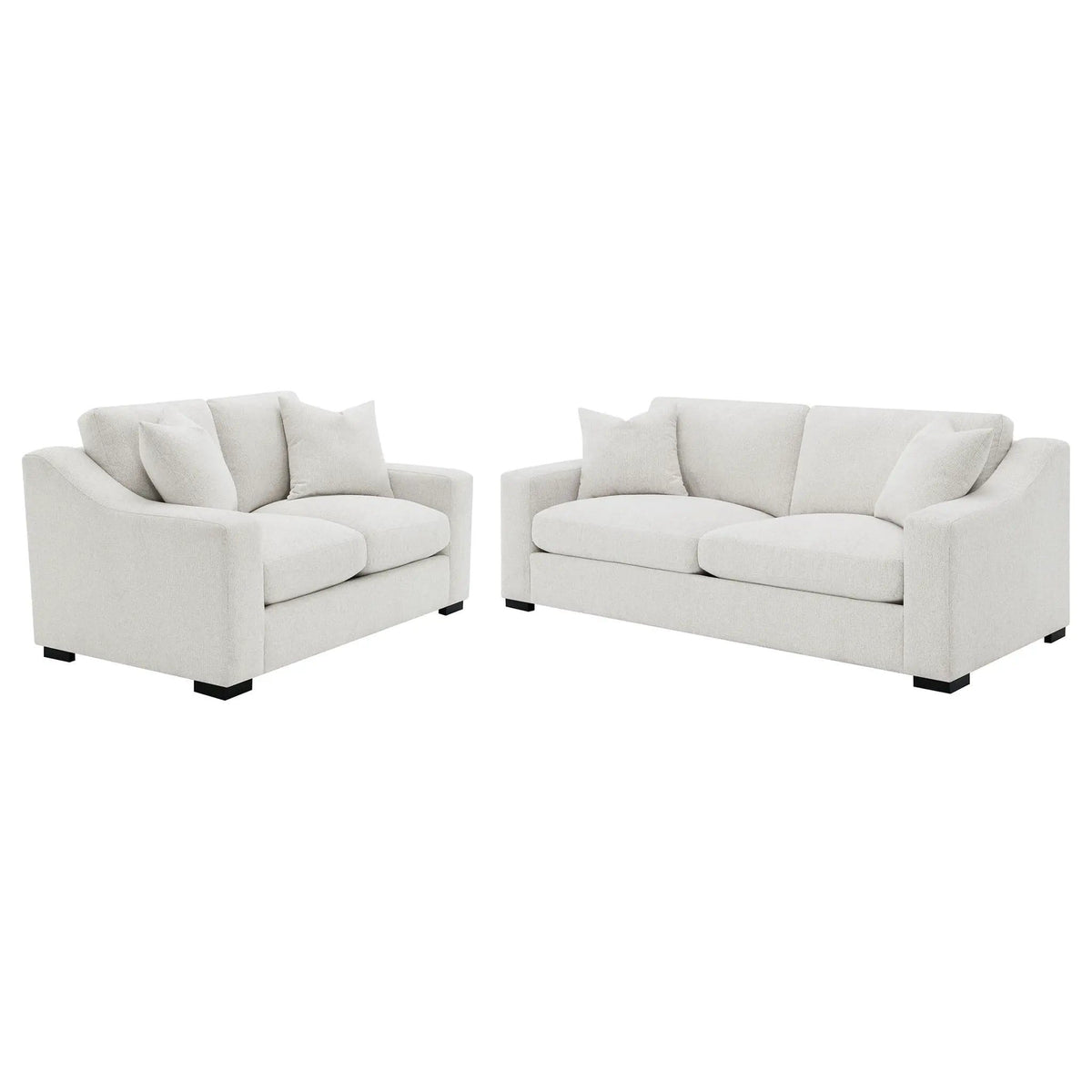 Ashlyn 2-piece Upholstered Track Arm Sofa Set Sand | 2-Piece Set | Solid Wood | Living Room