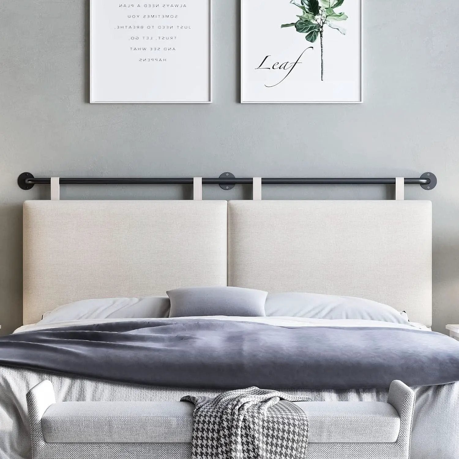 Adjustable Wall Mounted King Size Headboard with Tufting from PriceLows™