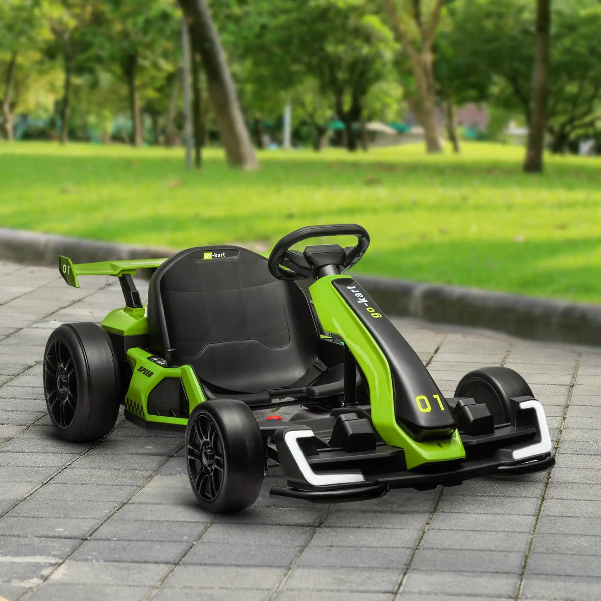 Aosom Electric Go Kart for Kids | 24V Dual Drive | 7.5 MPH | Green