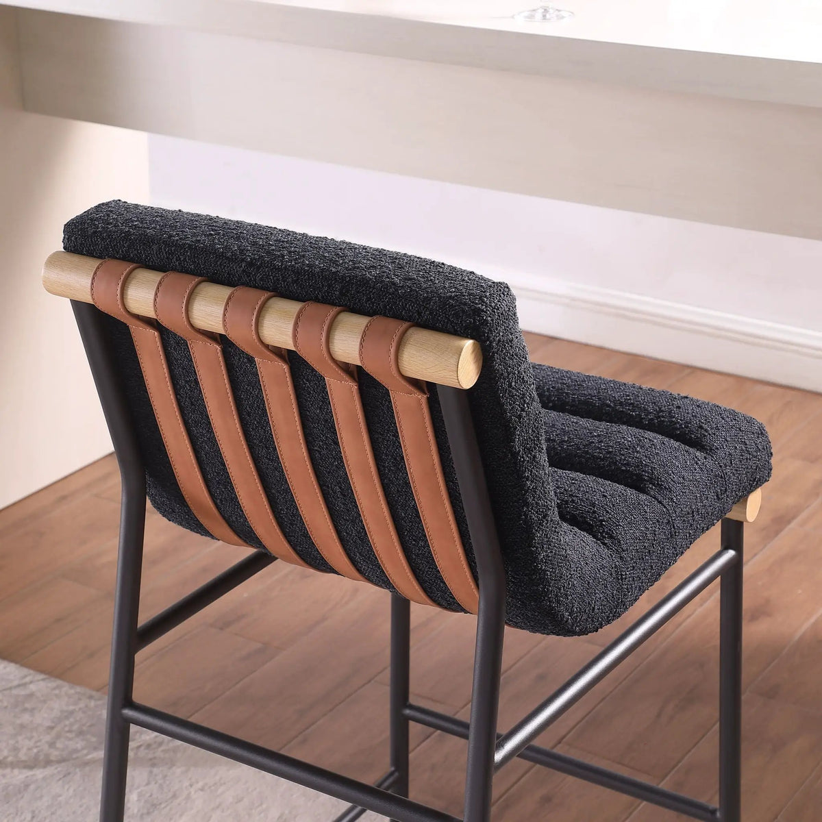 Lahni Boucle Counter Height Chair | 17 Inch Seat Width | Fabric Upholstery | Modern Design