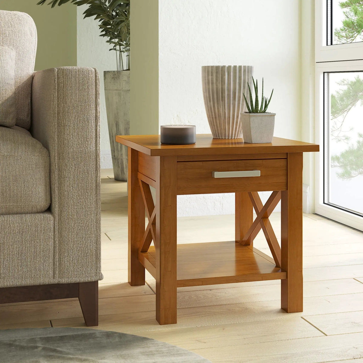 Kitchener Handcrafted Table | 6 Pieces | Solid Wood & Metal | Living Room
