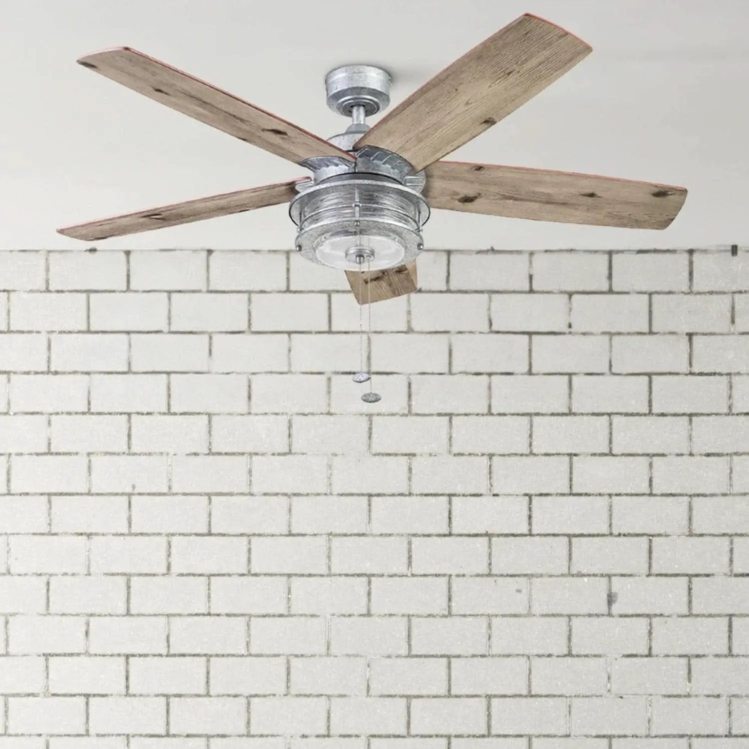 52 Inch Indoor Outdoor Ceiling Fan LED Light Dual Mount from PriceLows™