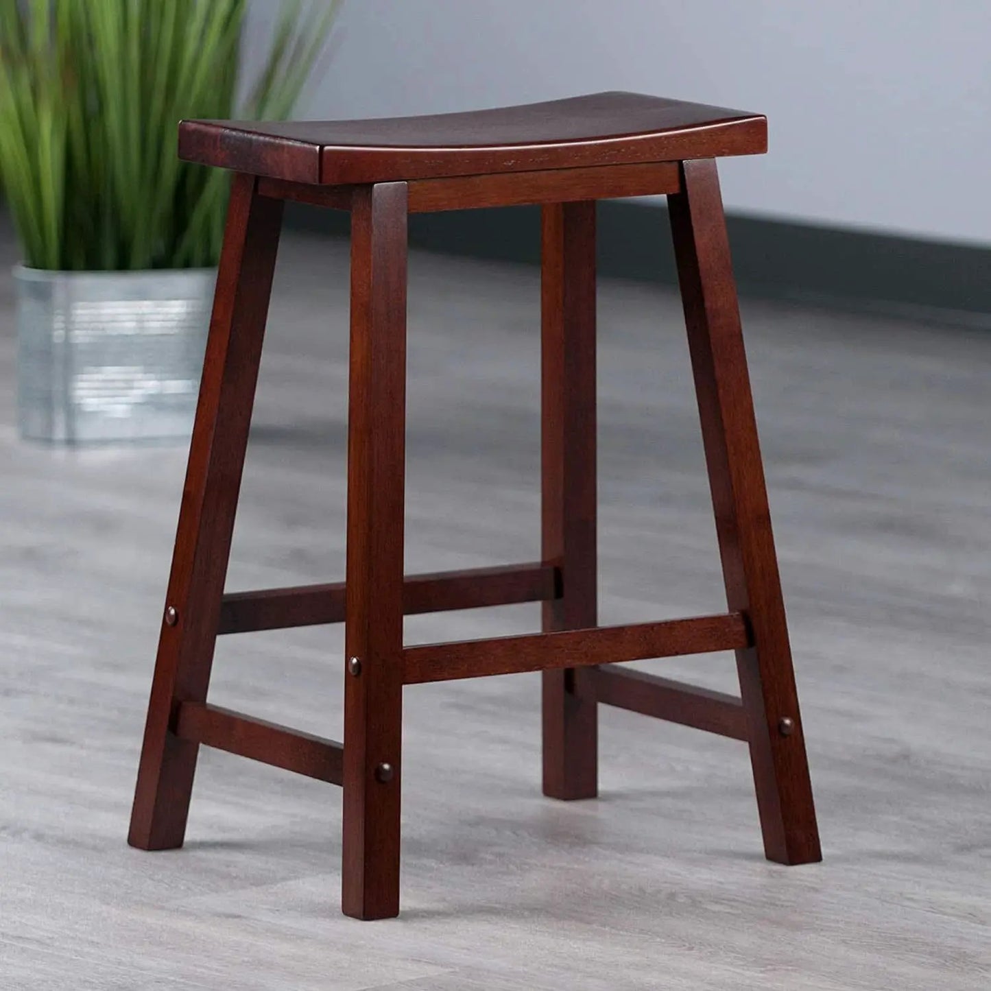 Satori 24 Inch Walnut Counter Stool For Modern Kitchen Bar from PriceLows™
