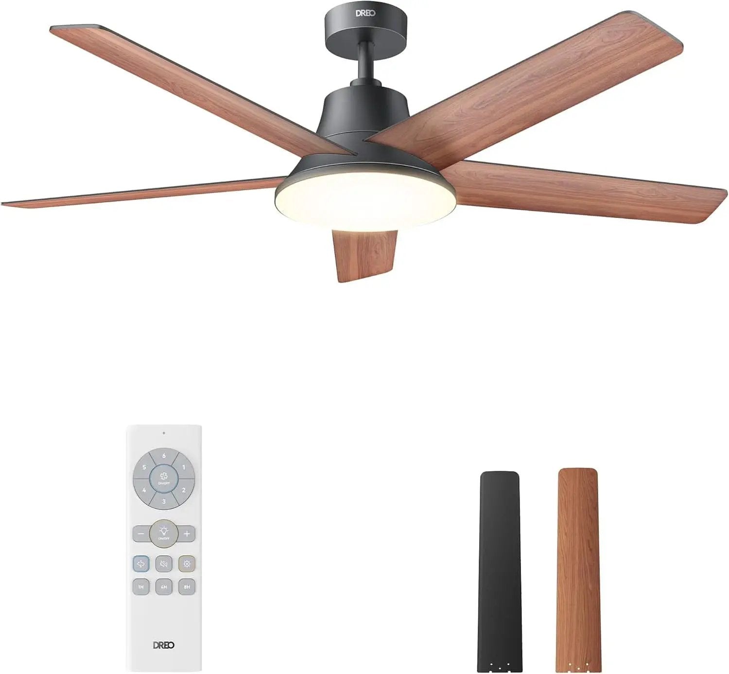52 Inch Ceiling Fan With Dimmable LED Lights Remote from PriceLows™