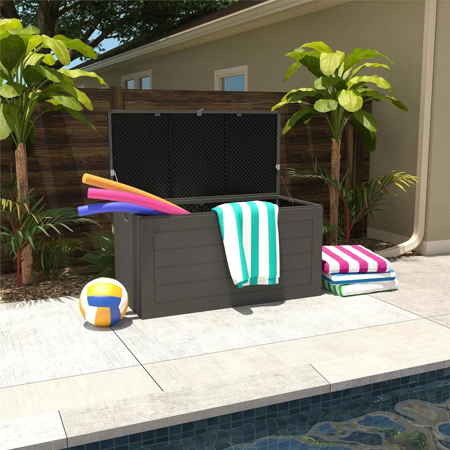 Extra Large Outdoor Patio Storage Deck Box 180 Gallons from PriceLows™