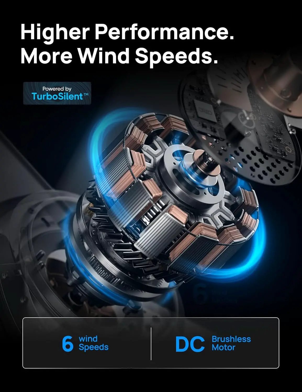 44 Inch Low Profile Black Ceiling Fan With Dimmable LED from PriceLows™