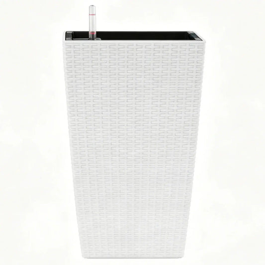Square Planter | Automatic Watering | Dual Reservoir | Set of 2 White