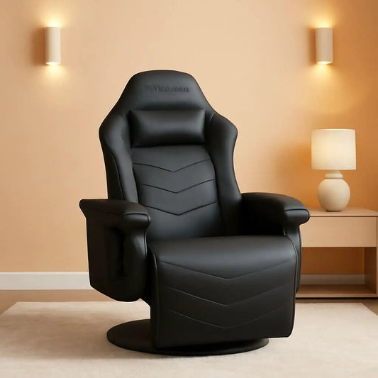 900 Gaming Recliner Black With Adjustable Leg Rest Cupholder from PriceLows™