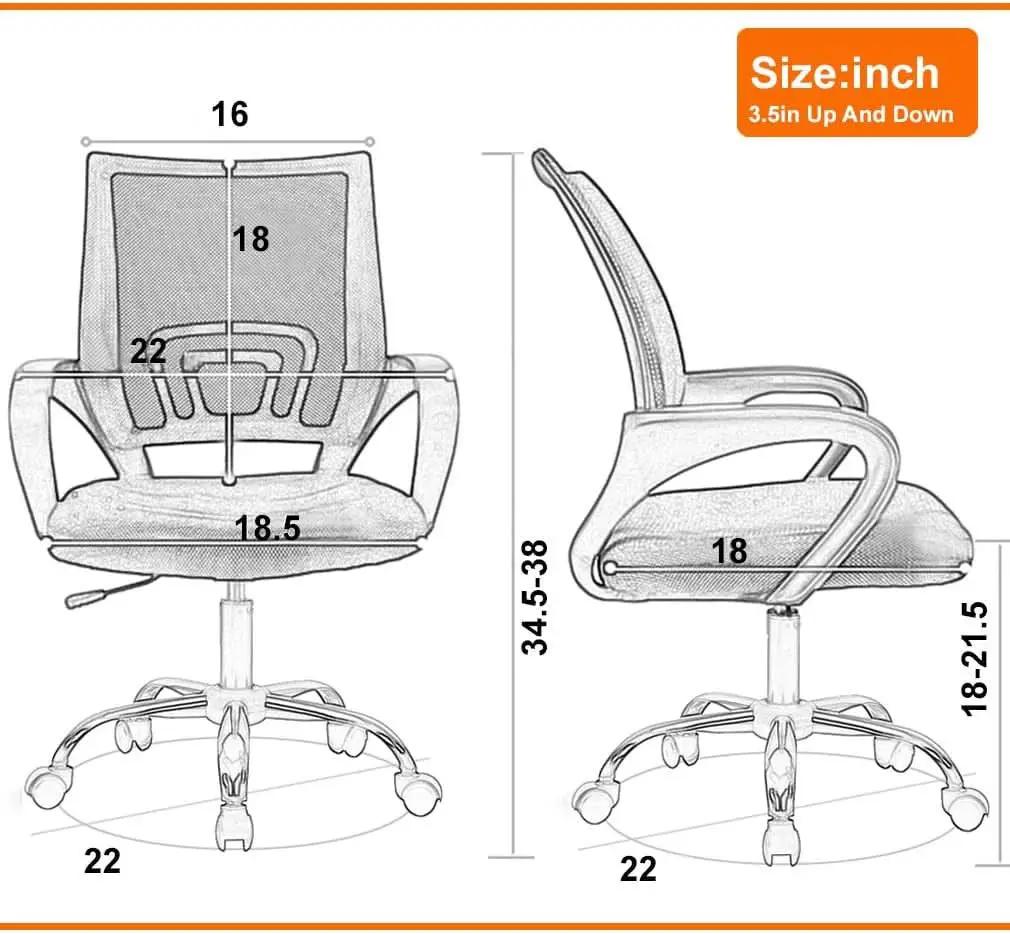 Ergonomic Office Chair Black With Lumbar Support Adjustable from PriceLows™