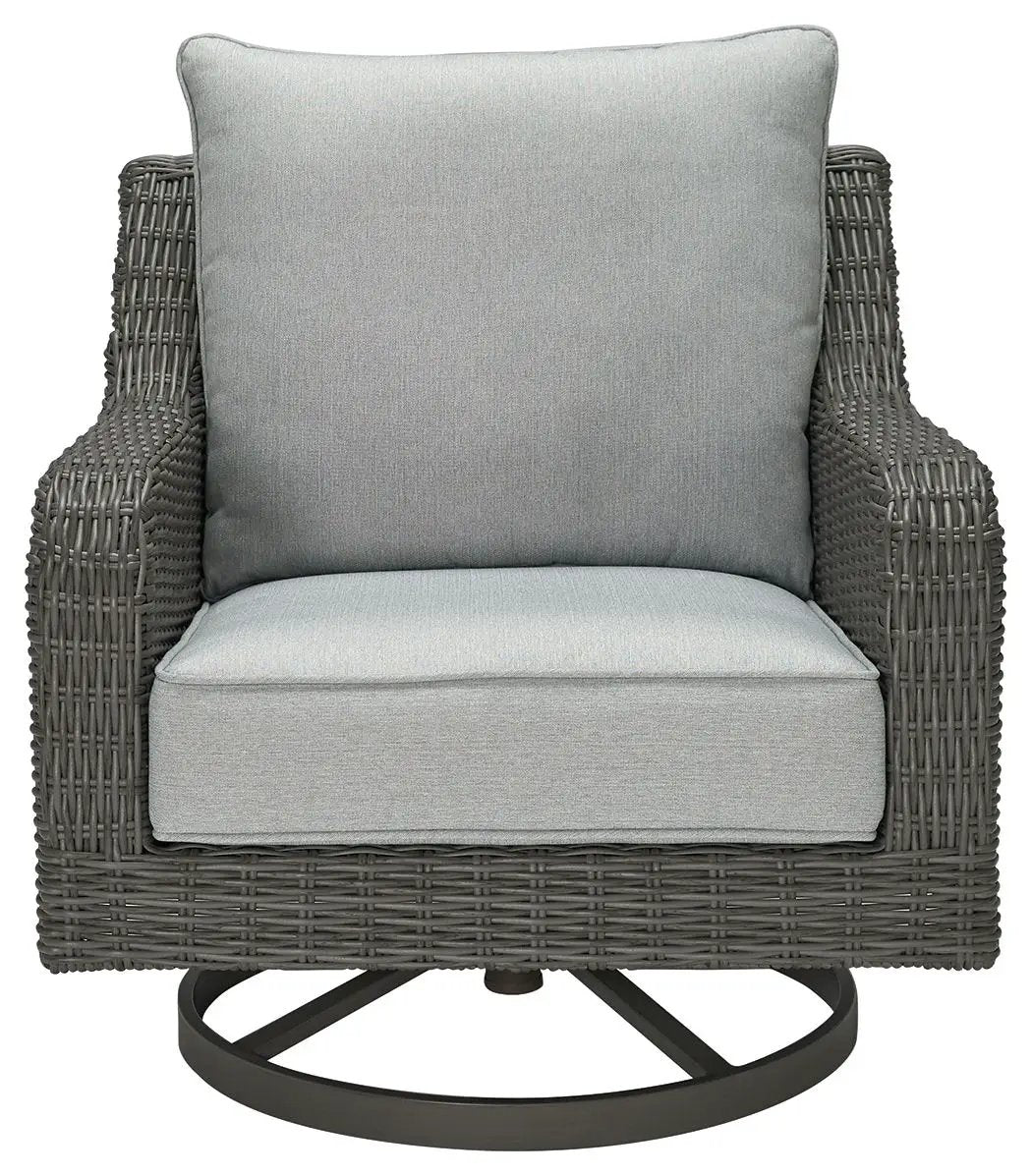 Elite Park Swivel Lounge Chair | Cushion Included | Gray | 24.5 Inch Arm Height