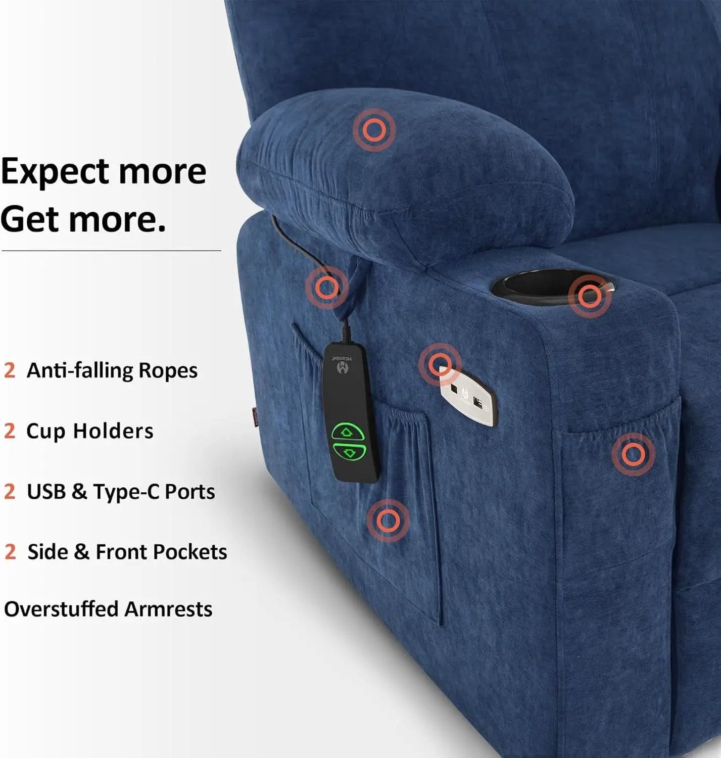 Large Power Lift Recliner Chair With Massage And Heat from PriceLows™