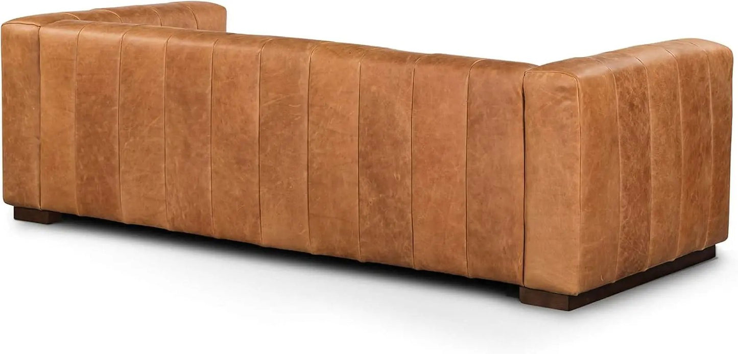 Canale 86 Inch Sofa Full Grain Italian Leather Cognac Tan from PriceLows™