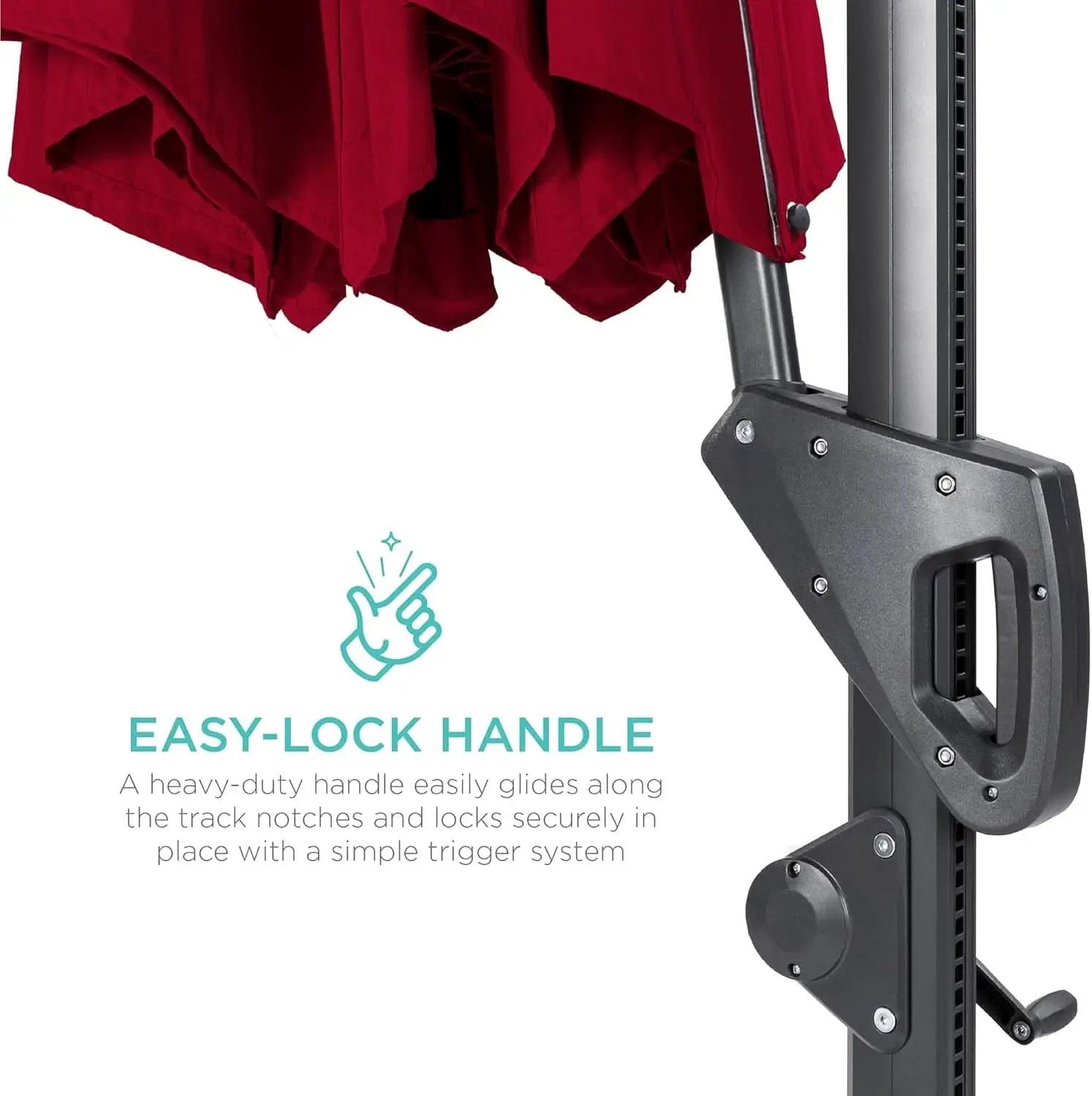 10ft Solar LED Cantilever Patio Umbrella With 360 Degree Rotation And Easy Tilt Cross Base from PriceLows™