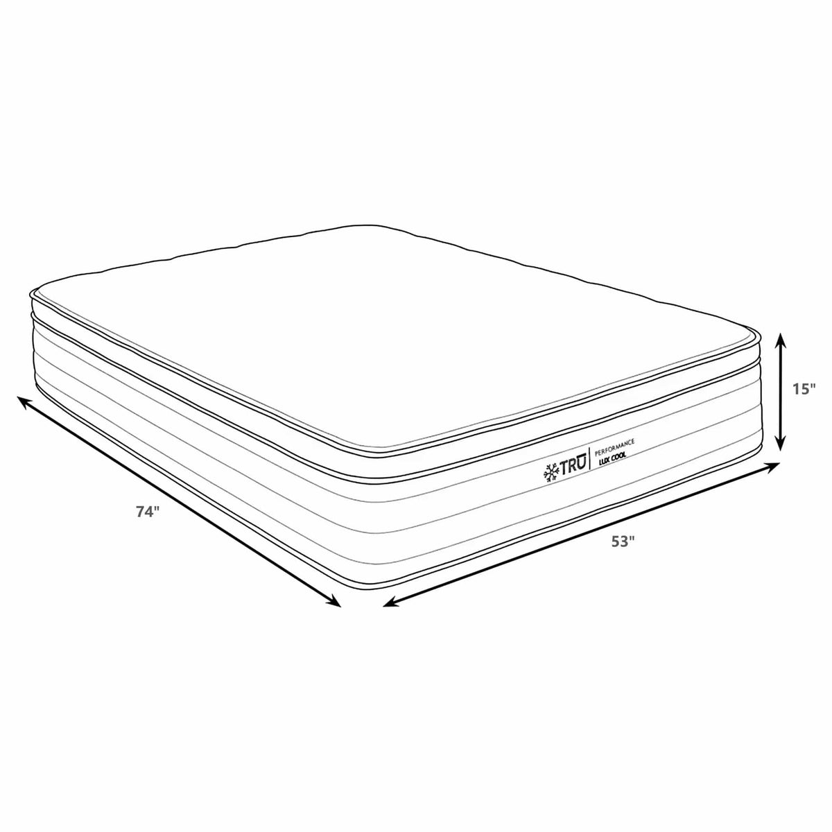 Montlake 15-inch Full Cool Euro Top Foam Hybrid Mattress | 53 x 74 x 15 in | Fabric & Copper | Bedroom