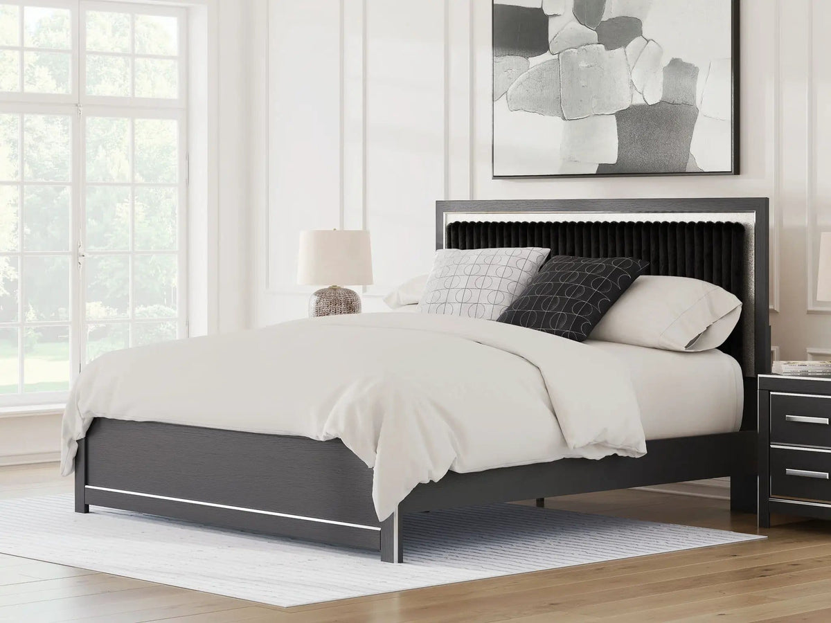 Zuraleus Upholstered Panel Platform Bed With Roll Slats | 4 Pieces | Bedroom Furniture | Bedroom