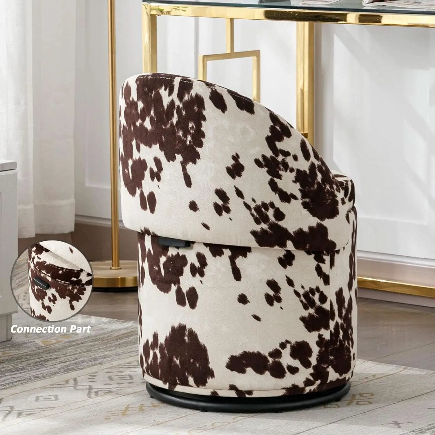 Rotating Brown Storage Ottoman With Hidden Compartment from PriceLows™